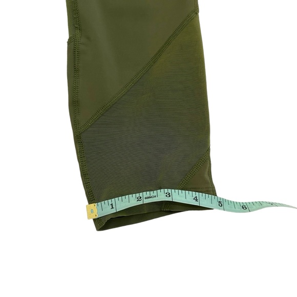 Nike Soul Cycle Olive Green & White Cropped Dri-Fit Athletic Running Leggings, S - Picture 15 of 16